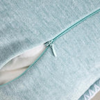 Decorative Throw Pillow Covers Pack of 2, 18x18 In Chenille Soft Pillow Covers with Stitched Edge, Farmhouse Neutral Euro Decorative Pillows for Bed Couch Sofa Home Decor Living Room, Blue