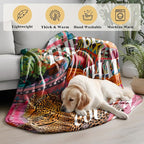 Trendy Preppy Leopard Blanket, Inspirational What's The Best That Could Happen Maximalist Cheetah Throw Blankets Gifts for Bed Couch Girly Room Bedroom Dorm Home Decor, 50x60 Inches