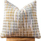 AmHoo Boho Chenille Pillow Cover Decorative Tufted Pillowcase for Couch Bed Sofa Bedroom Living Room Modern 18 x 18-Inch Grey