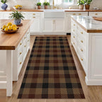 Easy Jute Neutral 3x6 Rugs for Entryway, Buffalo Plaid Outdoor Mat for Front Door, Washable Rugs for Entryway Indoor, Small Living Room, Non Slip Farmhouse Checkered Black and Beige Décor