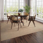 Boho Washable Area Rugs 6x9 ft, Non Slip Area Rug for Living Room, Braided Office Rugs Bedroom Rug Woven Washable Indoor Floor Carpets for Office Dining Bedroom Living Room, Easy to Clean, Brown