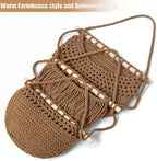 Halidali 3 Tier Hanging Fruit Baskets for Kitchen, Boho Cotton Rope Handwoven Vegetable Hammock Produce Storage Wall Mounted Large Organizing Basket for Farmhouse Decor, Onion, Potato (Caramel)