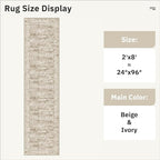 Runner Rug 2'x8' Washable Non-Slip Runner Rugs for Kitchen Bathroom Laundry Room Brown Vintage Floor Carpet Runners for Hallway Entryway