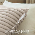 Bedsure Double-Side Striped Throw Pillow Covers 18x18 Set of 2, Spring Fluffy Linen Soft Decorative Pillow Covers, Home Decor for Couch Sofa Living Room Bedroom