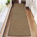 2x8 ft Hallway Runner Rug Extra Long Boho Woven Kitchen Runner Rugs Mat Non Slip Washable, Soft Entryway Laundry Floor Carpet for Indoor Backdoor Bedroom Hallway Living Room, Dark Brown/Coffee