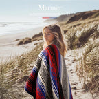 Hydration Nation Authentic Large Handwoven Mexican Striped Throw Blanket - Soft, Durable, Eco-Friendly - 70"x50" - Mariner