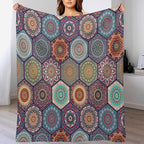 Boho Floral Throw Blanket Vintage Bohemian Flower Patterned Blanket for Sofa Bed Couch Chair Or Dorm 60"x80"