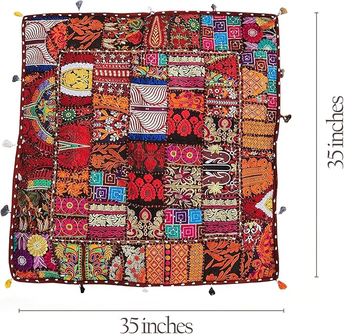 THE ART BOX 35" X 35" Large Boxed Shaped Premium Hypoallergenic Square Stuffer Best for Meditation Floor Pillow Cover, Mandala Ottoman Cushion, Dog Beds, Lounger, Pet Beds