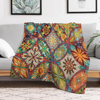 Boho Floral Throw Blanket Colorful Mandala Bohemian Indian Hippie Vintage Blanket for Sofa Bed Couch Chair or Dorm 30"x40"