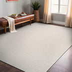 Easy Jute Rugs 8x10 White Color Living Room Indoor Outdoor Area Rug for Patio Farmhouse and Kitchen Rug High Traffic Easy to Clean Washable Solid Boho Woven Design Outside Carpet (8 x 10)