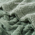 EverGrace Classic Cable Jacquard Sherpa Fleece Throw Blanket for Couch, Soft Cozy Fuzzy Plush Blankets for All Seasons, Reversible Thick Warm Blanket for Bed, Sofa, Living Room, Sage Green, 50" x 60"