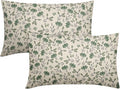Sage Green Grey Floral Pillow Covers 12x20 Set of 2 Vintage Rustic Old Style Cute Small Flower Print Rectangle Decorative Outdoor Pillowcases Farmhouse Throw Cushion Case Decor for Couch Sofa Bed