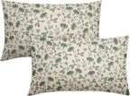 Sage Green Grey Floral Pillow Covers 12x20 Set of 2 Vintage Rustic Old Style Cute Small Flower Print Rectangle Decorative Outdoor Pillowcases Farmhouse Throw Cushion Case Decor for Couch Sofa Bed