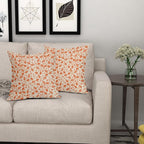 Orange Floral Pillow Covers 22x22 Set of 2 Vintage Rustic Old Style Cute Small Flower Cream Print Decorative Outdoor Pillowcases Farmhouse Throw Cushion Case Decor for Couch Sofa Bed