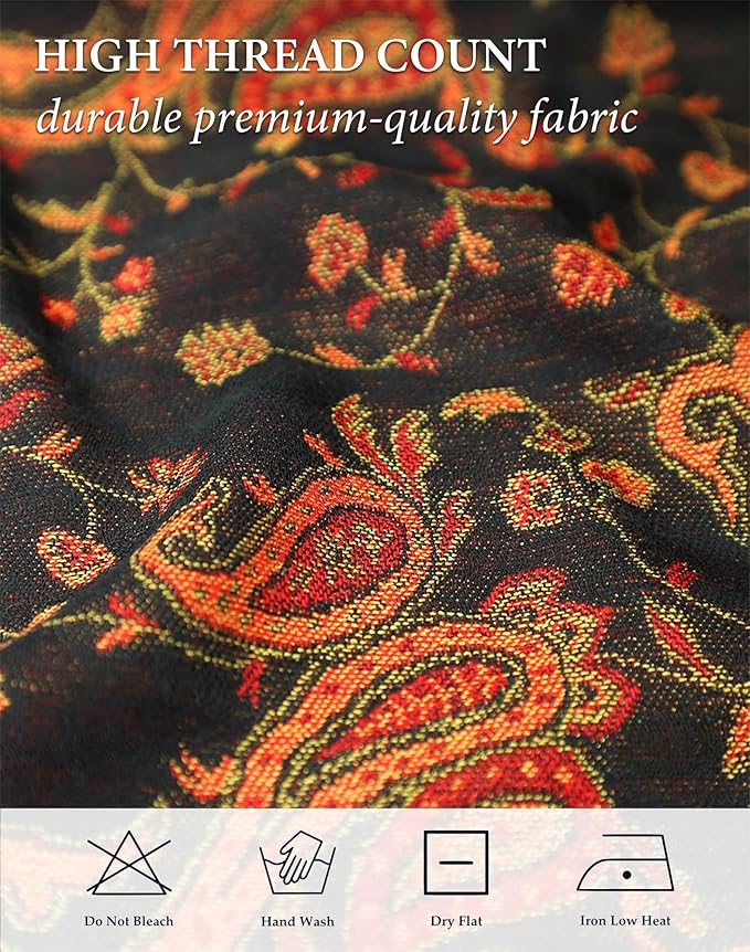 Achillea Reversible Paisley Pashmina Rave Scarf – Exotic Indian Shawls and Wraps for Evening Dresses, Festivals, All Seasons