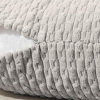 Softalker Throw Pillow Covers 16x16 Inch, Set of 2, Soft Corduroy Boho Stripe Decorative Pillow Cover, Couch Fluffy Pillow Cover for Farmhouse Home Decor Bed Living Room, Grey