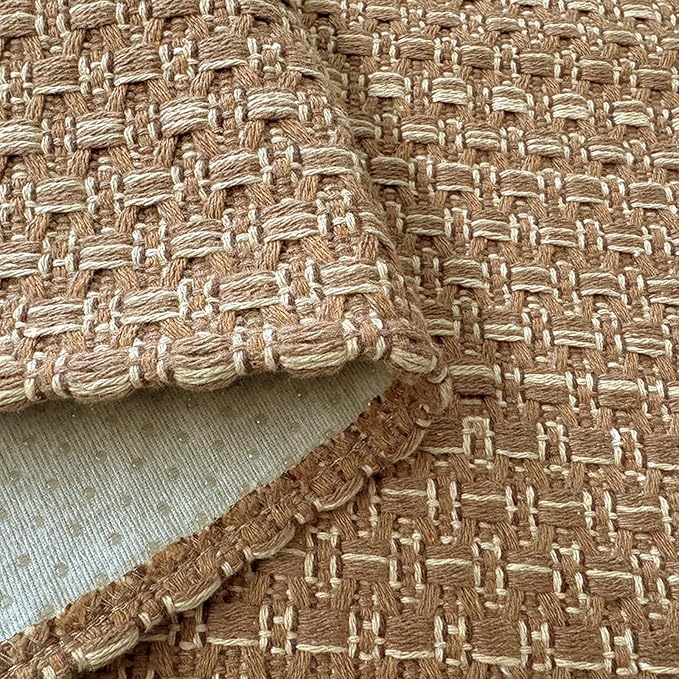 Kitchen Rugs,Kitchen Mats for Floor,Non Slip Washable 20"x 30"+20"x 48" Neutral Braided Rug,Faux Jute Rug with Non Slip Backing for Kitchen,Solid,Easy Clean,Area Rugs Sets of 2Pcs,Tan Brown