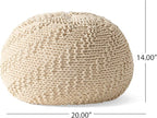 Christopher Knight Home Barwick Pouf, Ivory
