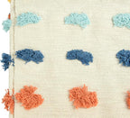 Creative Co-Op Soft Woven Cotton Throw with Tufted Dots and Tassels, Multicolor