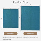 Knitted Throw Blanket 60"X80", Teal Knit Throws for Bed, Super Soft Boho Chevron Blankets for Couch Sofa Chair Room Decor, Textured Decorative Farmhouse Cozy Lightweight