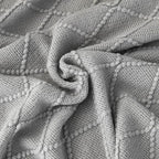 Throw Blanket for Couch Bed, Sofa Knit Blanket Farmhouse Throw for Living Room, Decorative Fall Throw Blanket for Chair, Outdoor Textured Boho Blanket（Grey 51x67In）
