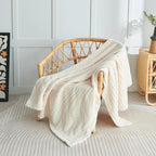 lifein Throw Blanket for Couch-Cream Wave Boho Throw Blanket, Soft Fleece Plush Lightweight Blankets&Throws for Woman, Fuzzy Decorative Blankets for Livingroom Bed Sofa Chair(50x60in,Cream)