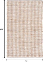 SAFAVIEH Natura Collection Area Rug - 6' x 9', Beige & Ivory, Transitional Design, Ideal for High Traffic Areas in Living Room, Bedroom & Dining Room (NAT349B-6)