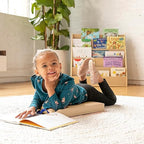 ECR4Kids SoftZone Square Floor Cushions with Handle, Flexible Seating, Sand, 6-Piece