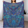 Hippie Bohemian Mandala Throw Blanket Indian Gypsy Abstract Flower Floral Texture Print Blanket for Sofa Bed Couch Chair Or Dorm 30"x40"