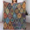 Vintage Bohemian Throw Blanket Colorful Mandala Indian Pattern Blanket for Sofa Bed Couch Chair Or Dorm 30"x40"