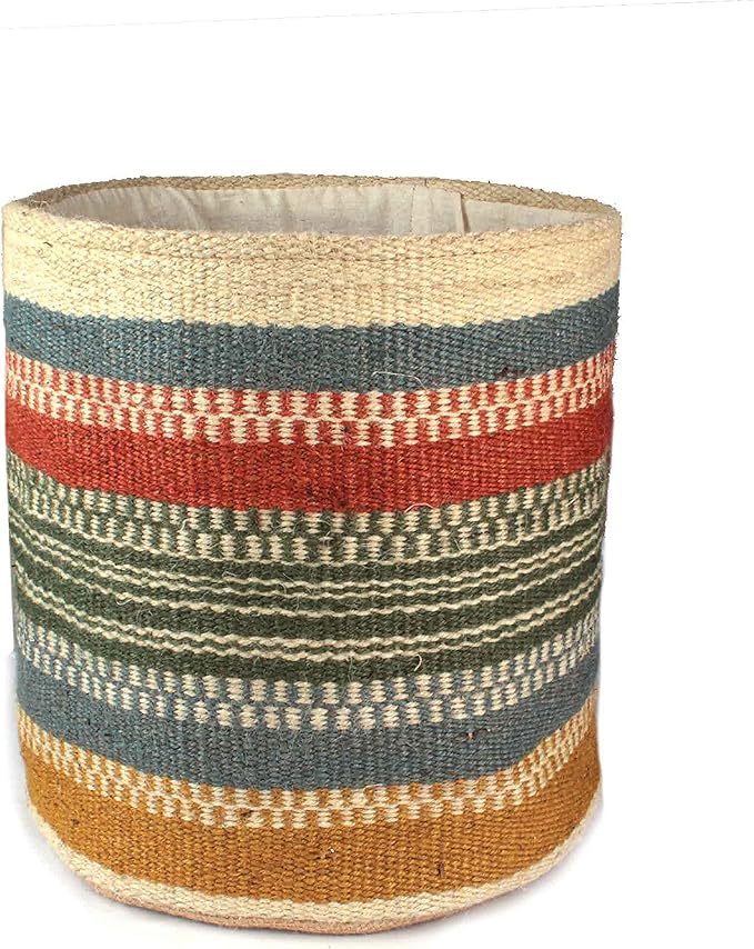 Sturdy Jute Planter Basket Modern Woven Basket for 8" Flower Pot Floor Indoor Planters, 10” x 10” Storage Organizer Basket Home Decor Boho Chic Storage Earth-Friendly Planter (10x10 Inches, Multi)