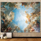 Sanzugh Retro Renaissance Tapestry, Vintage Greek Mythology Painting Art Ceiling Tapestries Wall Hanging for Bedroom College Dorm Living Room Office Decor 60X40, Unique Baroque Angel Poster Blanket
