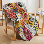 Boho Floral Throw Blanket Bohemian Colorful Flowers Print Mandala Blanket for Sofa Bed Couch Chair Or Dorm 30"x40"