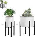 Sorbus Adjustable Metal Plant Stand – Mid Century Style Flower Pot Holder, 10 to 16 Inches Planter Stand for Modern Home Décor, Houseplants – Plant & Pot NOT INCLUDED (Black, 2 Pack)