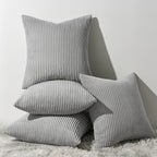 Topfinel Decorative Throw Pillow Covers Cushion Cases, Set of 4 Soft Velvet Modern Double-Sided Designs, Mix and Match for Home Decor, Pillow Inserts Not Included (12x12 inch, Grey)