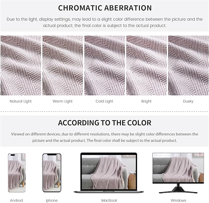 BOURINA Herringbone Throw Blanket,Soft Lightweight Cozy Throw for Bed Couch Decorative Blanket, Purple 50" x 60"