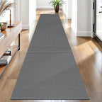 EARTHALL Woven Runner Rug 2.6x10 Ft Washable Runners for Hallways Long Non Slip Rubber Backed Kitchen Runner Braided Indoor Floor Carpet Runners for Entryway, Hallway, Kitchen, Dark Gray