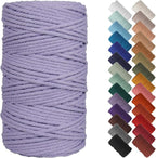 NOANTA Light Purple Macrame Cord 4mm x 109yards, Colored Macrame Rope, Cotton Cord Macrame Yarn, Colorful Cotton Craft Cord for Wall Hanging, Plant Hangers, Crafts, Knitting
