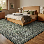 Lofus 10x14 Area Rug for Living Room,Green Washable Large Rugs with Non-Slip Backing,Soft Boho Carpets for Bedroom Dining Room Home Office Indoor Nursery