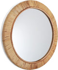 Rutledge & King Wall Mirror Rattan Mirror - Mirror Wall Decor - Wall Mirrors Decorative - Rattan Decor Boho Mirror - Circle Mirrors for Wall - Entryway Mirror (1, Seaside - Medium)