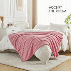 lifein Throw Blanket for Couch-Pink Boho Throw Blanket, Soft Fleece Plush Lightweight Blankets&Throws for Spring, Fuzzy Decorative Blankets for Livingroom Bed Sofa Chair (50x60, Pink)