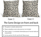 Black Floral Pillow Covers 24x24 Set of 2 Vintage Rustic Old Style Cute Small FlowerBlack Cream Print Decorative Outdoor Pillowcases Farmhouse Throw Cushion Case Decor for Couch Sofa Bed