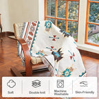 Snycler Boho Throw Blanket for Bed 50 * 60inch Woven Blanket Cotton Polyester Farmhouse Decor for Indoor Outdoor Sofa Bedroom Garden，All Season(White)