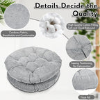 Jerify Floor Pillow Cushions Large Round Square Large Meditation Floor Pillow for Classroom Adult Meditation Picnic Party Seating Learning Daycare School(Round,Light Grey,4 Pcs)
