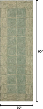 Loloi Chris Loves Julia Francis Collection FRA-02 Green/Natural 2'-6" x 7'-6" Runner Rug