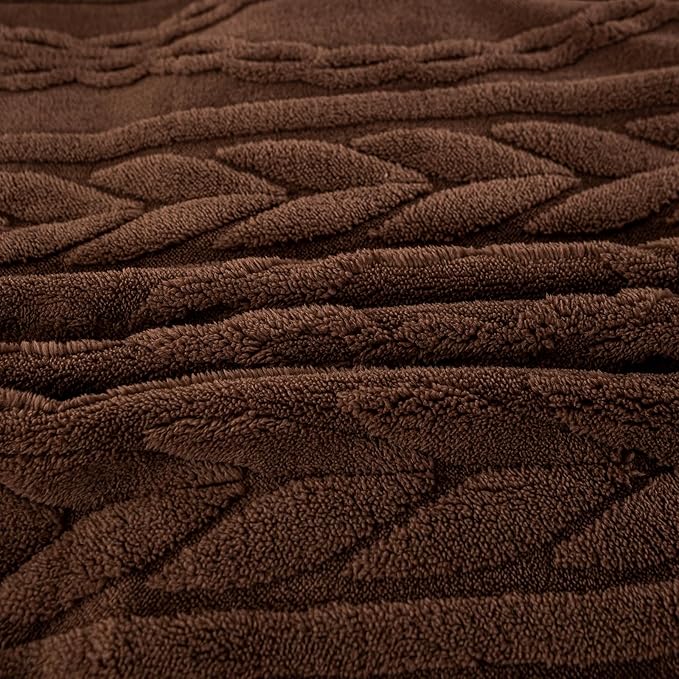 YUSOKI Queen Size Blanket Single Layer,Weight(4.4lb),370GMS-3D Stylish Design for Gift Home Decor (Brown,90"x90")