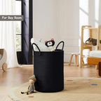 60L Black Woven Rope Hamper Laundry Basket for Clothes Tall Modern Blanket Storage Basket in Living Room Bedroom 15Dx20H inches