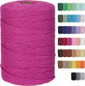Cotton Macrame Cord 3mm 328yards Natural Colored Macrame Supplies, Soft Craft Cotton Rope for Plant Hanger Wall Hanger Dreamcatcher (Rose Red)