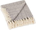 DII Diamond Stitch Woven Throw, Organic Modern, 50 x 60, Gray