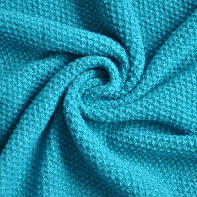 Turquoise Full Size Throw Blanket - Lightweight Breathable Summer Soft Blanket of Polyester Imitation Cotton for Anti-Static,Luxury Throws for Bed, Couch and Sofa,Cozy Decorative Blankets